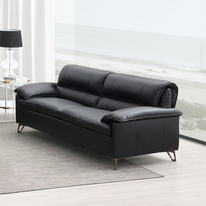 Eilene - Loveseat - Black Top Grain Leather