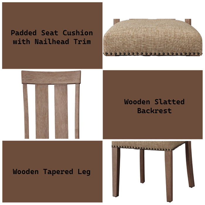 Nathaniel - Side Chair Set of 2) - Fabric & Maple