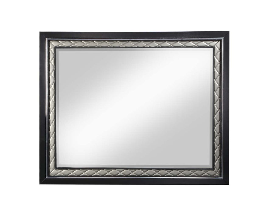 Nicola - Mirror - Silver Synthetic Leather & Black