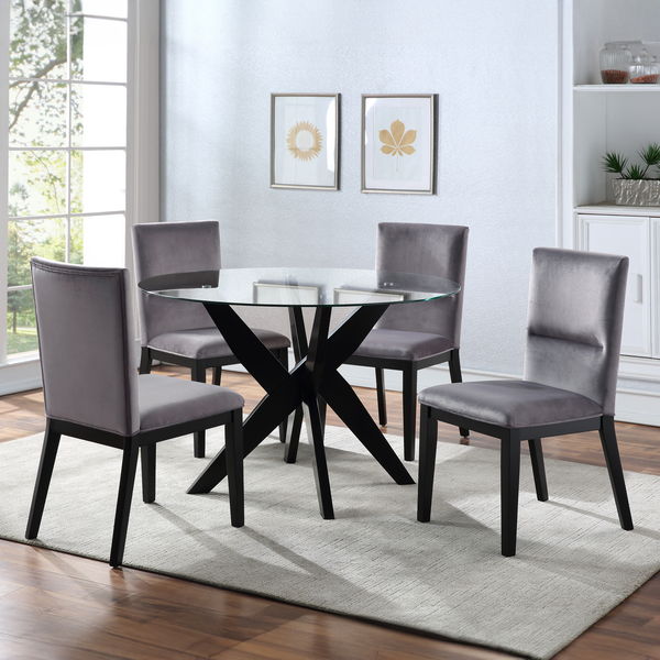 Amalie - 5 Piece Dining Set - Black