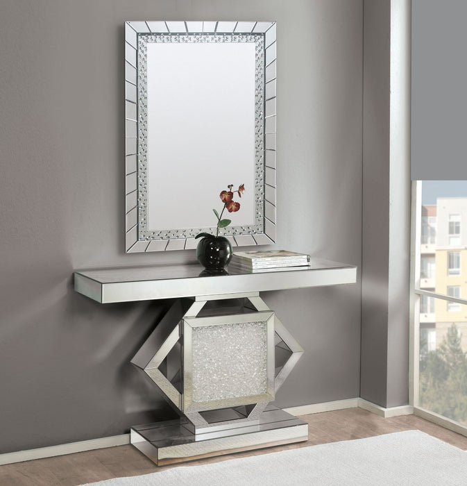 Nowles - Console Table - Mirrored & Faux Stones