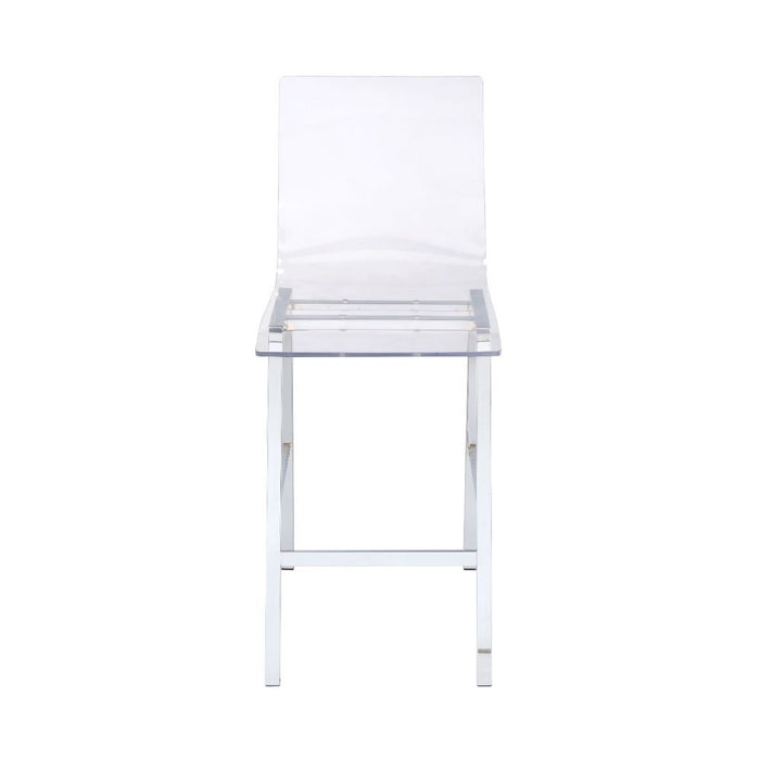 Nadie - Counter Height Chair Set of 2) - Clear Acrylic & Chrome