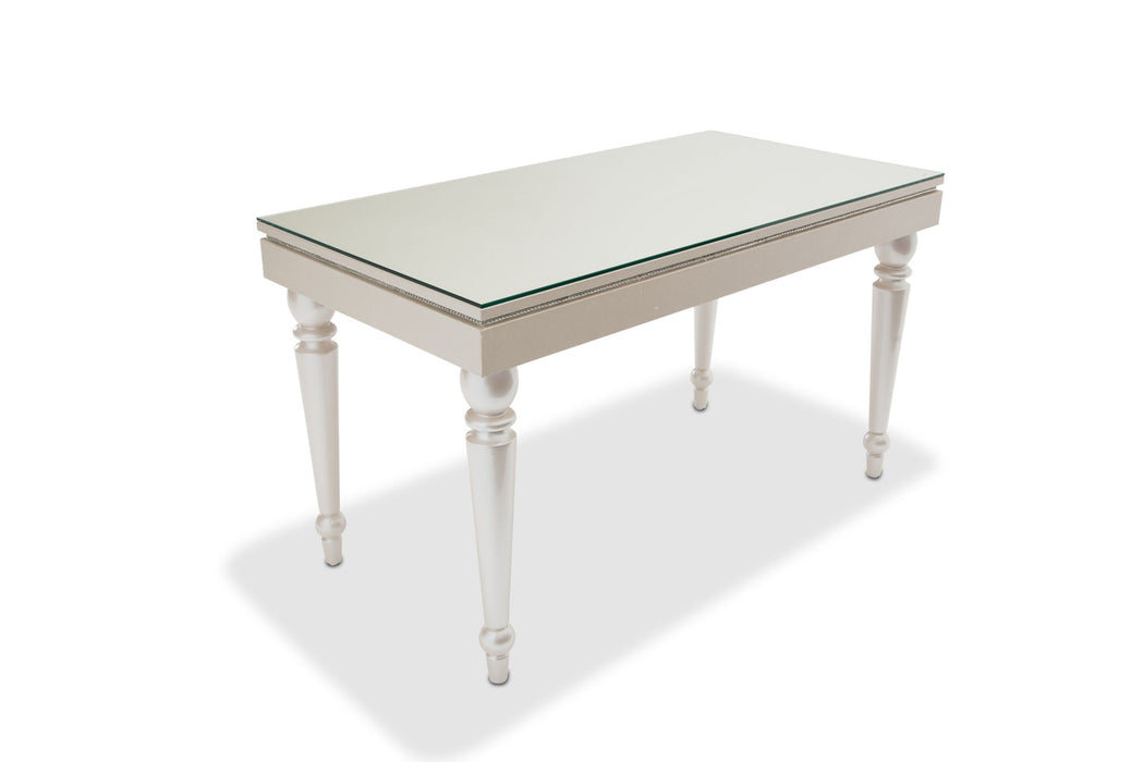 Glimmering Heights - Writing Desk With Glass Top - Ivory