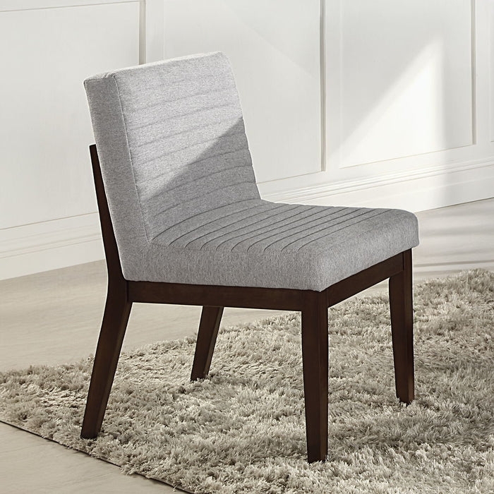Edwyn - Side Chair Set of 2) - Gray Fabric & Brown