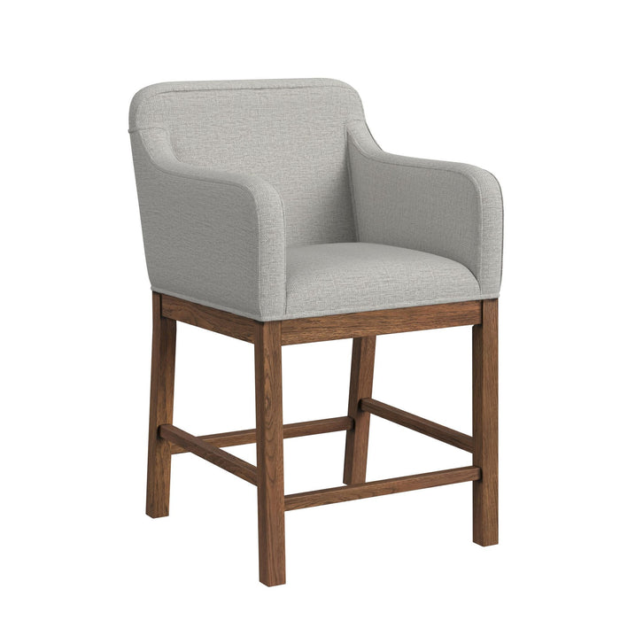 Glinda - Upholstered Fabric Counter Chair (Set of 2) - Brown / Light Gray