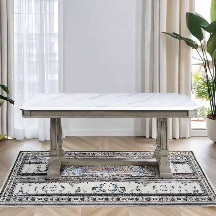 Zumala - Dining Table - Marble Top & Weathered Oak