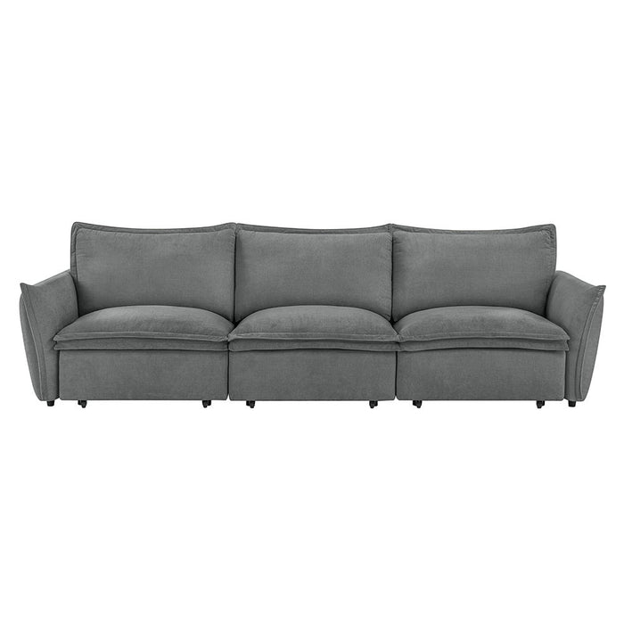 Eaden - Power Sofa With Sleeper - Gray Chenille