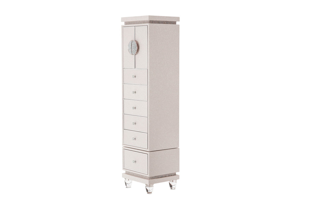 Glimmering Heights - Upholstered Swivel Lingerie Chest - Dove