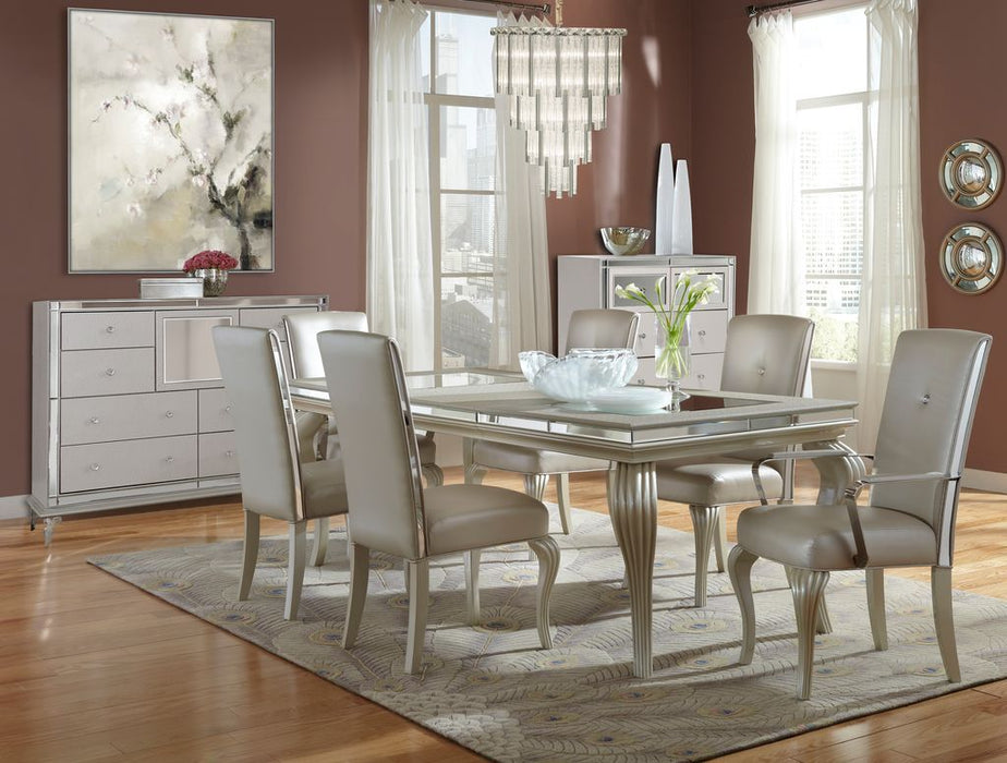 Hollywood Loft - Dining Table With Glass Inserts - Frost