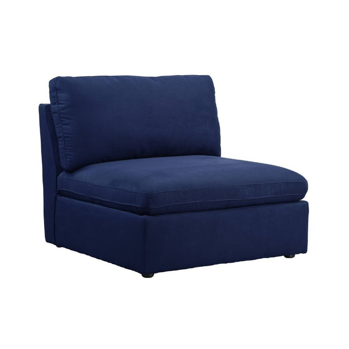 Crosby - Modular Armless Chair - Blue Fabric