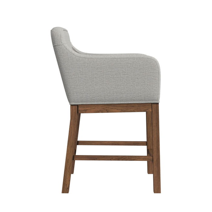 Glinda - Upholstered Fabric Counter Chair (Set of 2) - Brown / Light Gray