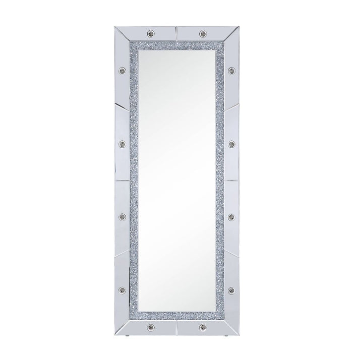 Noralie - 63" X 26" Floor Mirror - Mirrored & Faux Diamonds