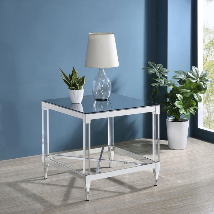 Lindley - Square Tempered Mirror Acrylic Table