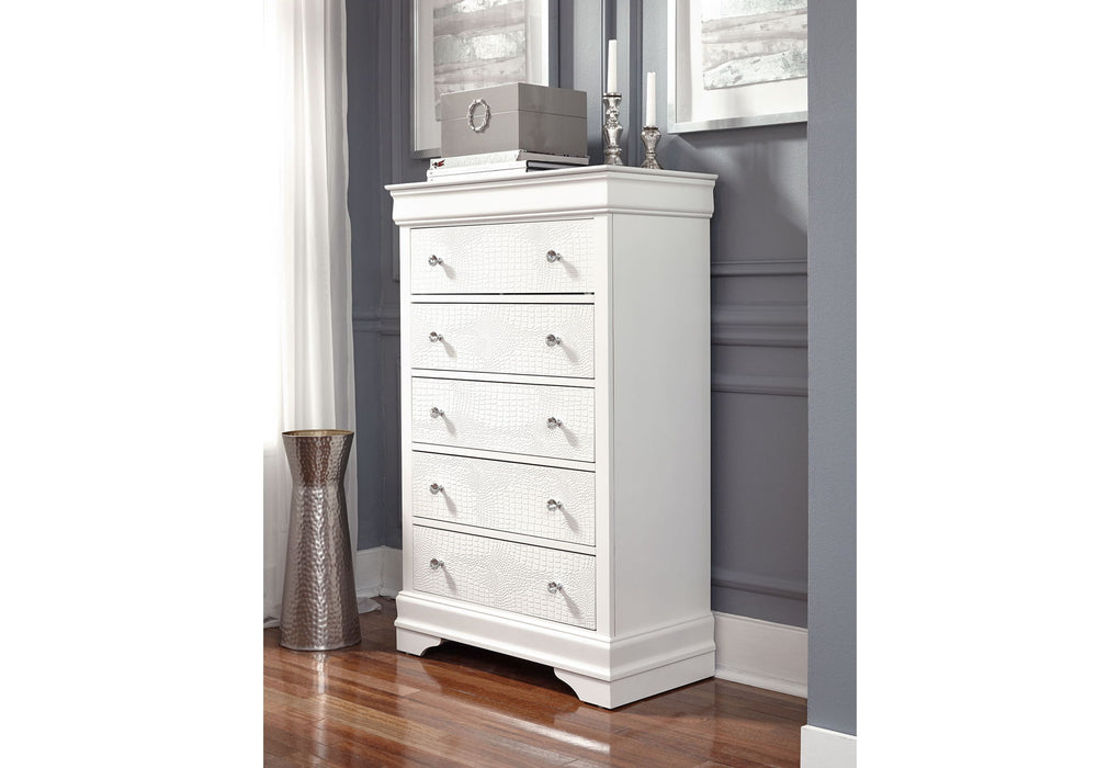 Pompei - 4 Piece Queen Bedroom Set (Bed With LED, Dresser, Mirror, Nightstand) - White