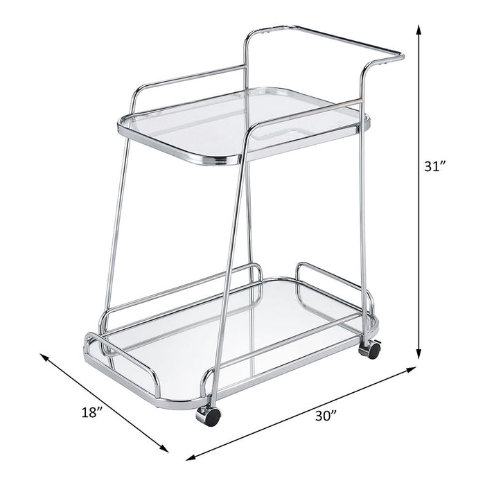 Aegis - Serving Cart - Clear Glass & Chrome