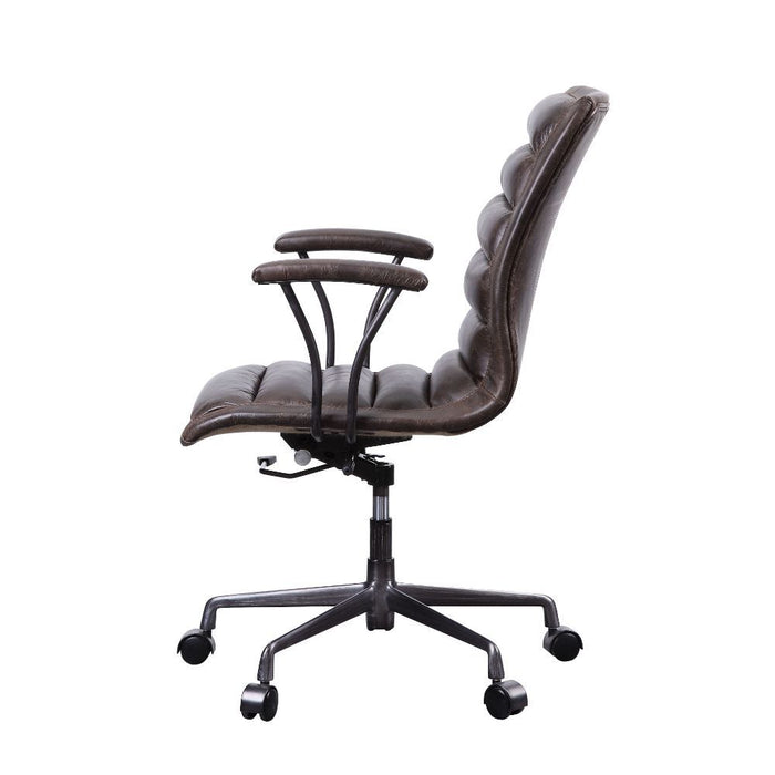 Zooey - Office Chair - Distress Chocolate Top Grain Leather