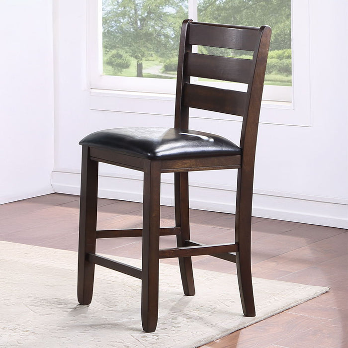 Urbana - Counter Height Chair Set of 2) - Black Synthetic Leather & Espresso