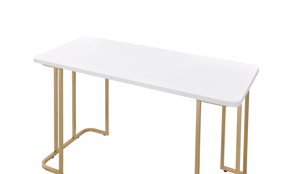 Estie - Vanity Desk Same 93102) - White & Gold