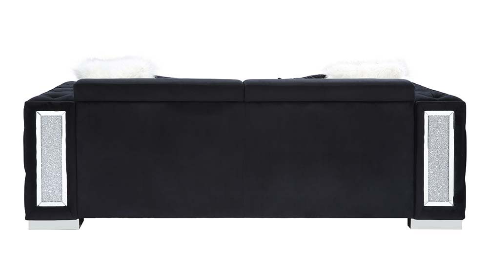 Trislar - Sofa With 4 Pillows Same 52525) - Black Velvet