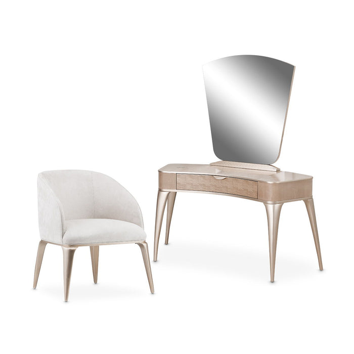 Malibu Crest - Vanity Set With Mirror & Chair - Blush