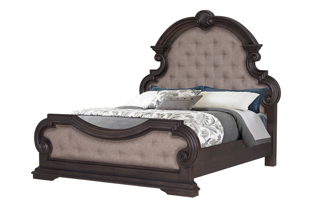 B00284 - Upholstered Bed - Brown
