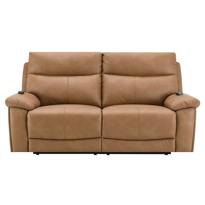 Chavis - Power Motion Loveseat With USB & Power Headrest - Brown