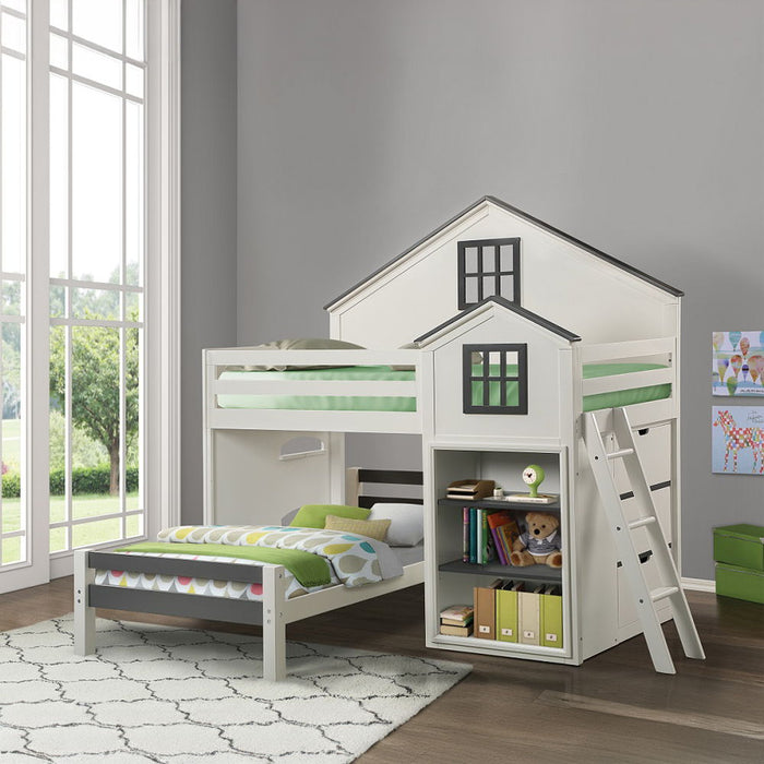 Ratana - Loft Bed - Gray & White