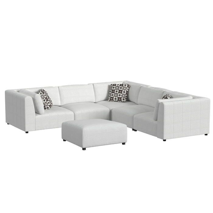 Zandara - 5 Piece Modular Set Sectional With Ottoman - Beige