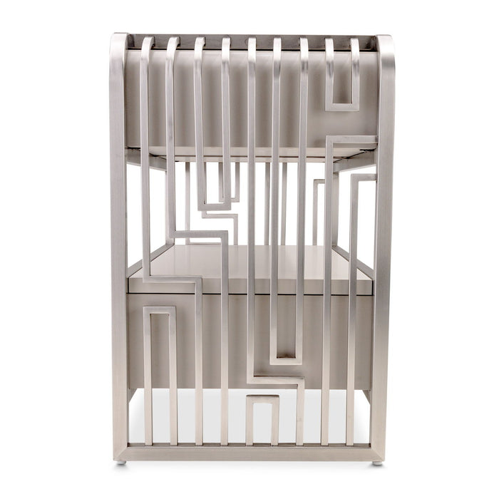 Roxbury Park - Metal Nightstand - Stainless Steel
