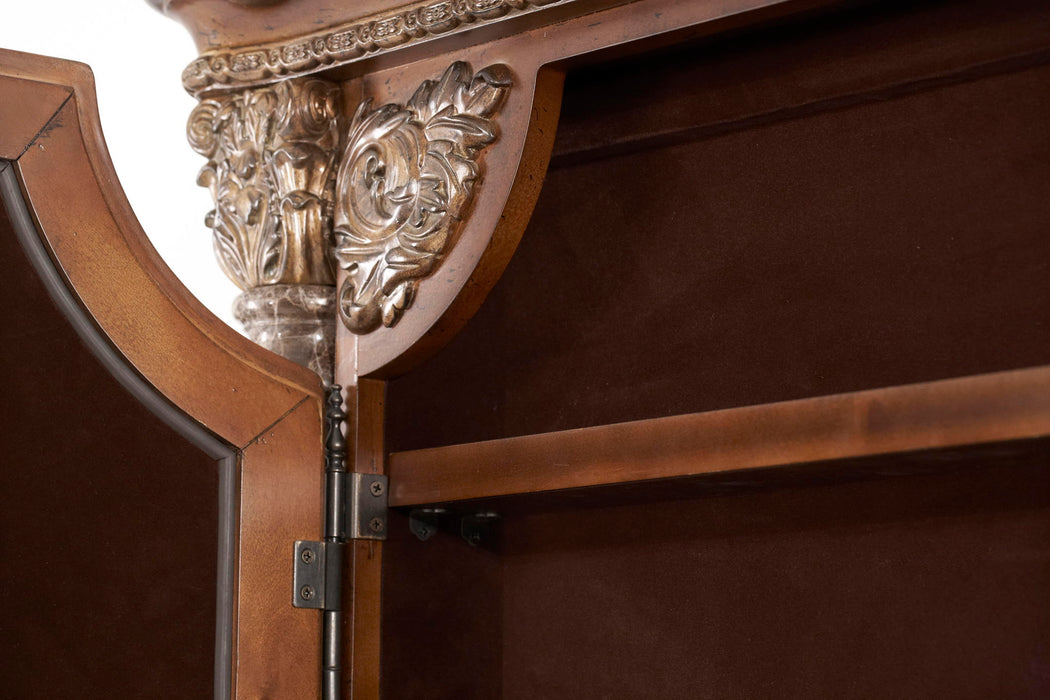 Villa Valencia - Accent Floor Wall Mirror With Storage - Classic Chestnut