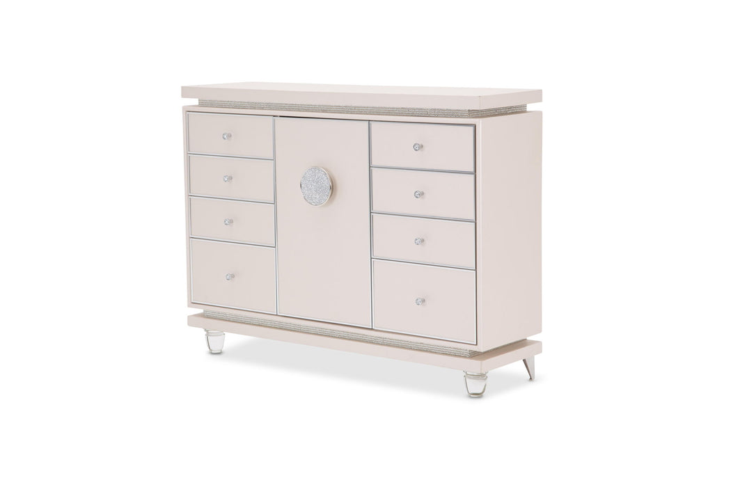 Glimmering Heights - Upholstered Dresser, Mirror