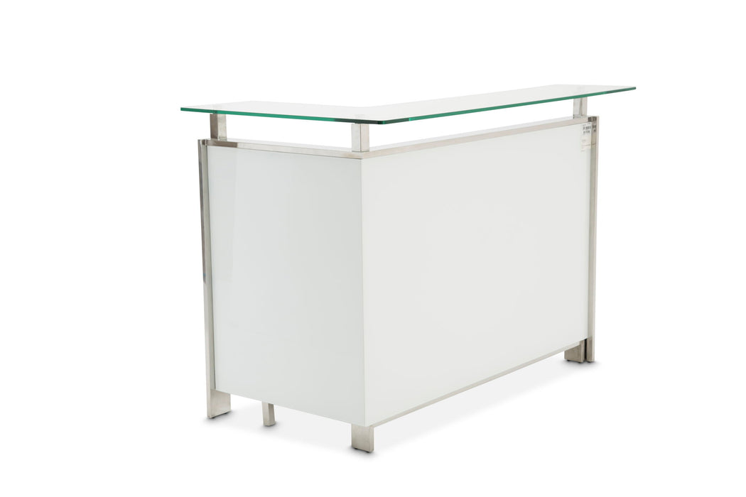 State St. - Bar With Glass Top - Glossy White
