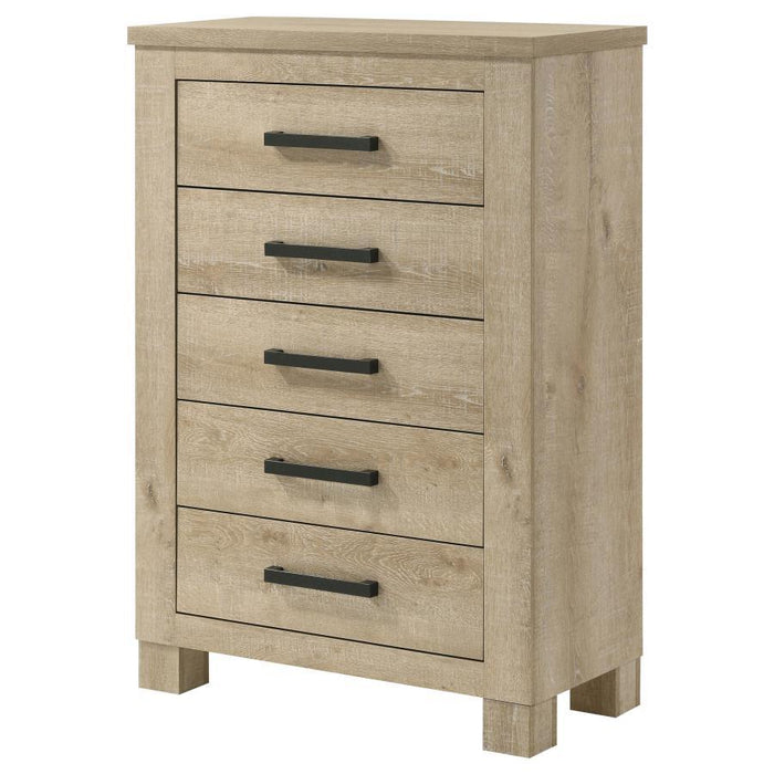 Oakglen - 5-Drawer Bedroom Chest Of Drawers - Weathered Oak
