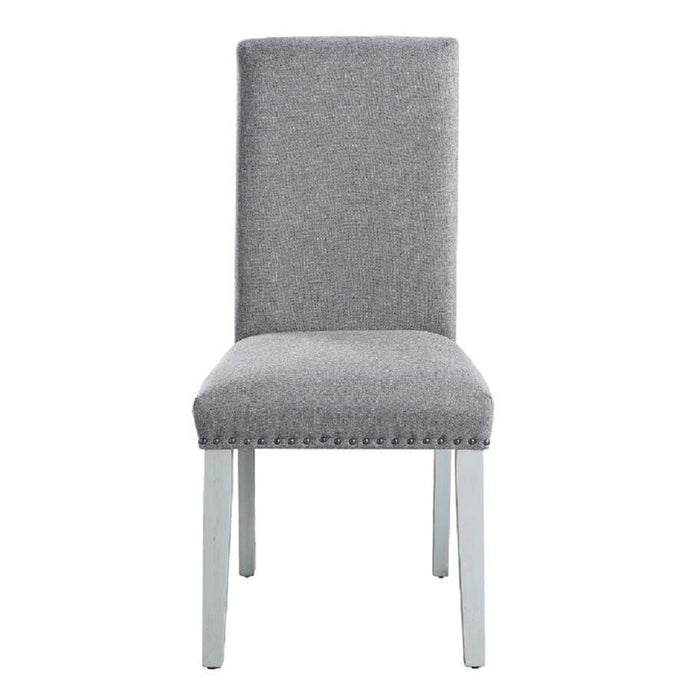 Lanton - Side Chair Set of 2) - Gray Linen & Antique White