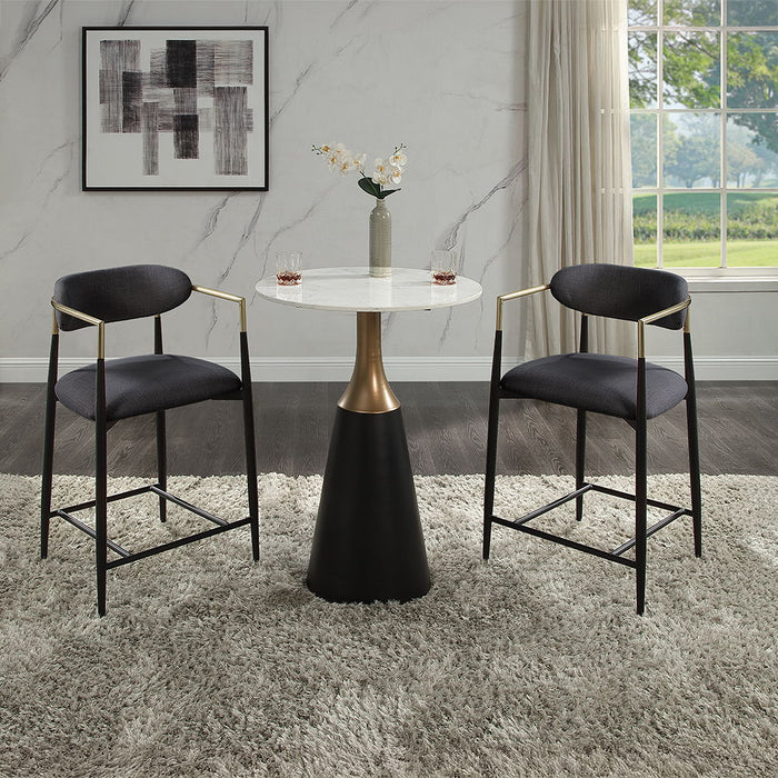Jaramillo - Counter Height Table - Natural Marble Top & Black