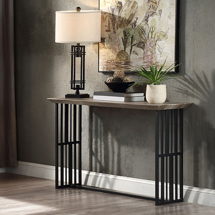 Zudora - Sofa Table - Antique Oak & Black