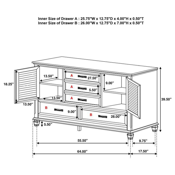 Franco - 5-Drawer Dresser