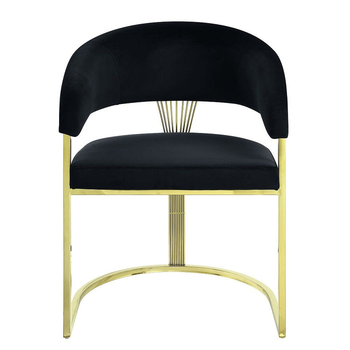 Fallon - Side Chair - Black Velvet & Mirrored Gold
