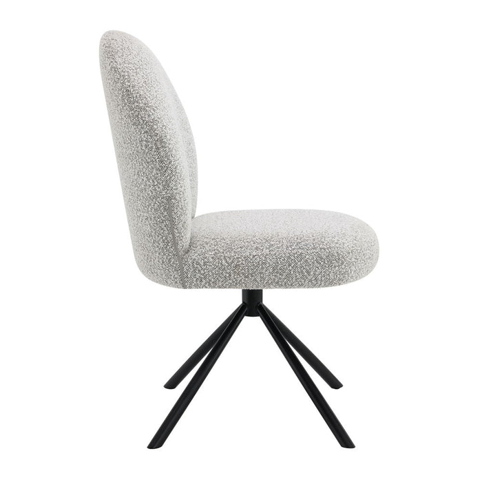 Lawton - Side Chair With Swivel Set of 2) - Gray Boucle & Black