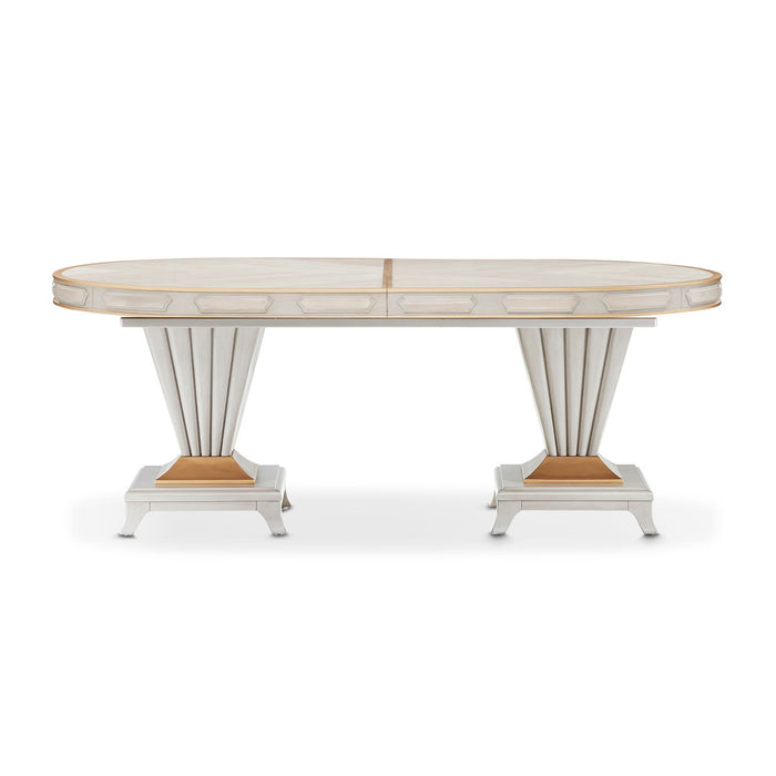 St. Charles - Double Pedestal Dining Table - Dove Gray