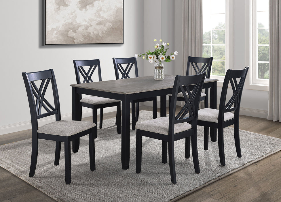 Eloise - 7 Piece Dinette Set - Charcoal / Gray