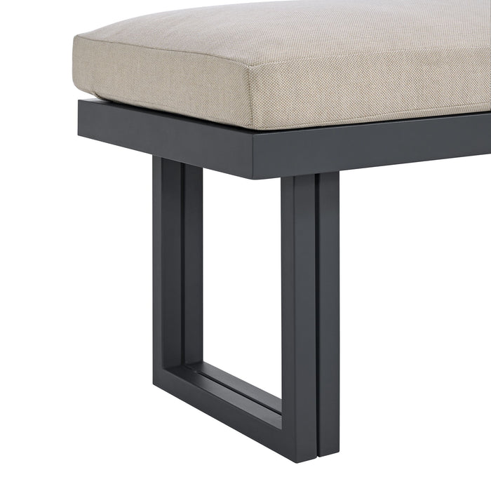 Playa - Dining Bench - Dark Gray / Beige