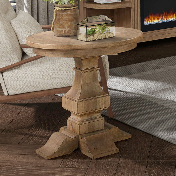 Haven Hills - Round End Table - Camel Beige