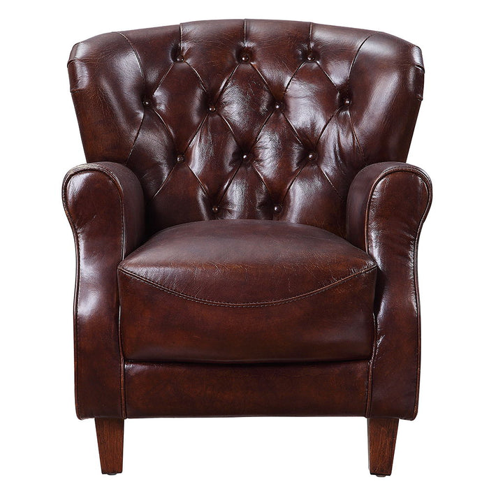 Brancaster - Accent Chair - Vintage Brown & Aluminum