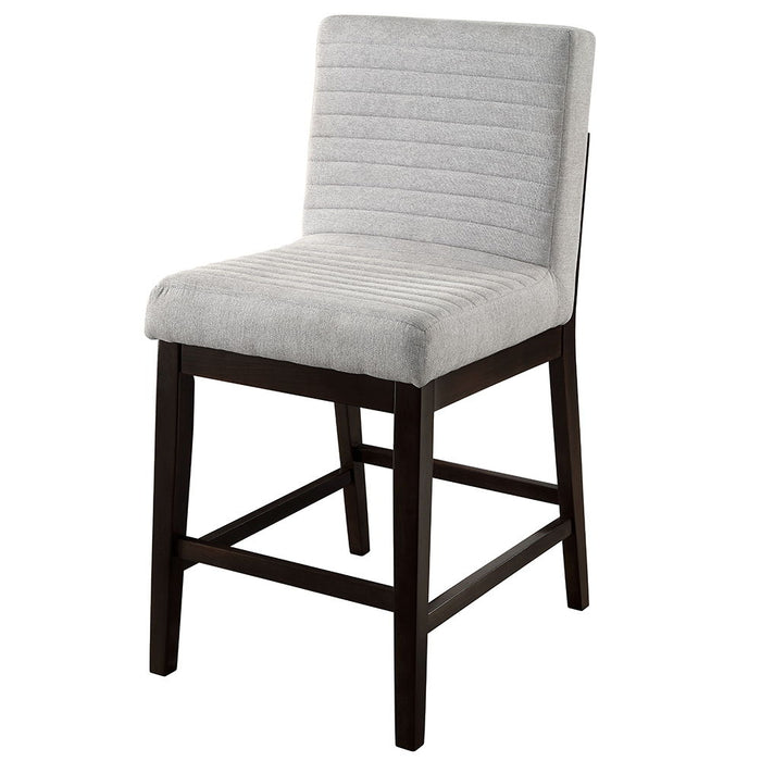 Edwyn - Counter Height Chair Set of 2) - Gray Linen & Espresso