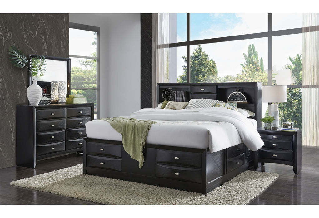 Linda - 5 Piece Queen Bedroom Set - Black