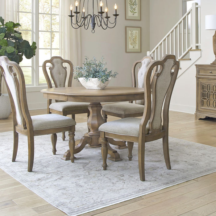 Magnolia Manor - Pedestal Table Set With Upholstered Chairs