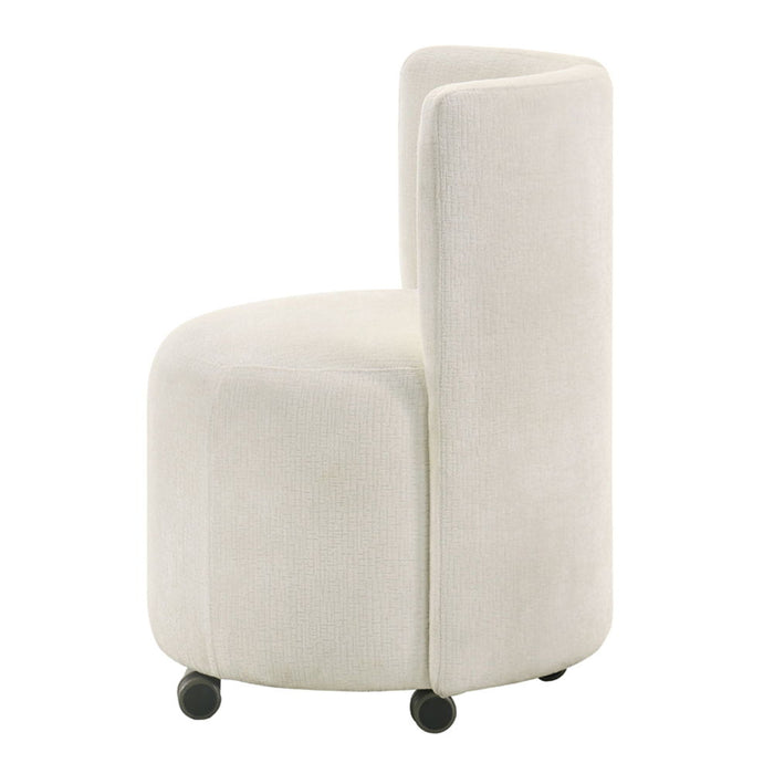 Blayde - Side Chair With Swivel (Set of 2) - White Chenille Fabric