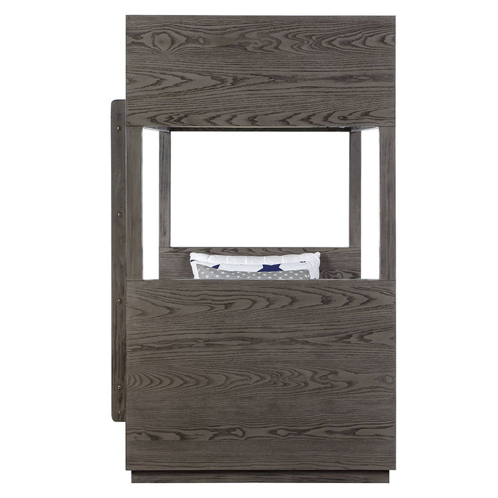 Estevon - Twin Over Twin Bunk Bed With Storage - Gray Oak