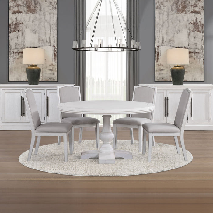 Warren - 5 Piece 54" Round Dining Set - White